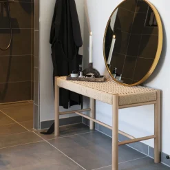 ABANO Banc en bois et corde tressée L80cm