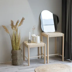 ABANO Tabouret en bois et corde H46,5cm