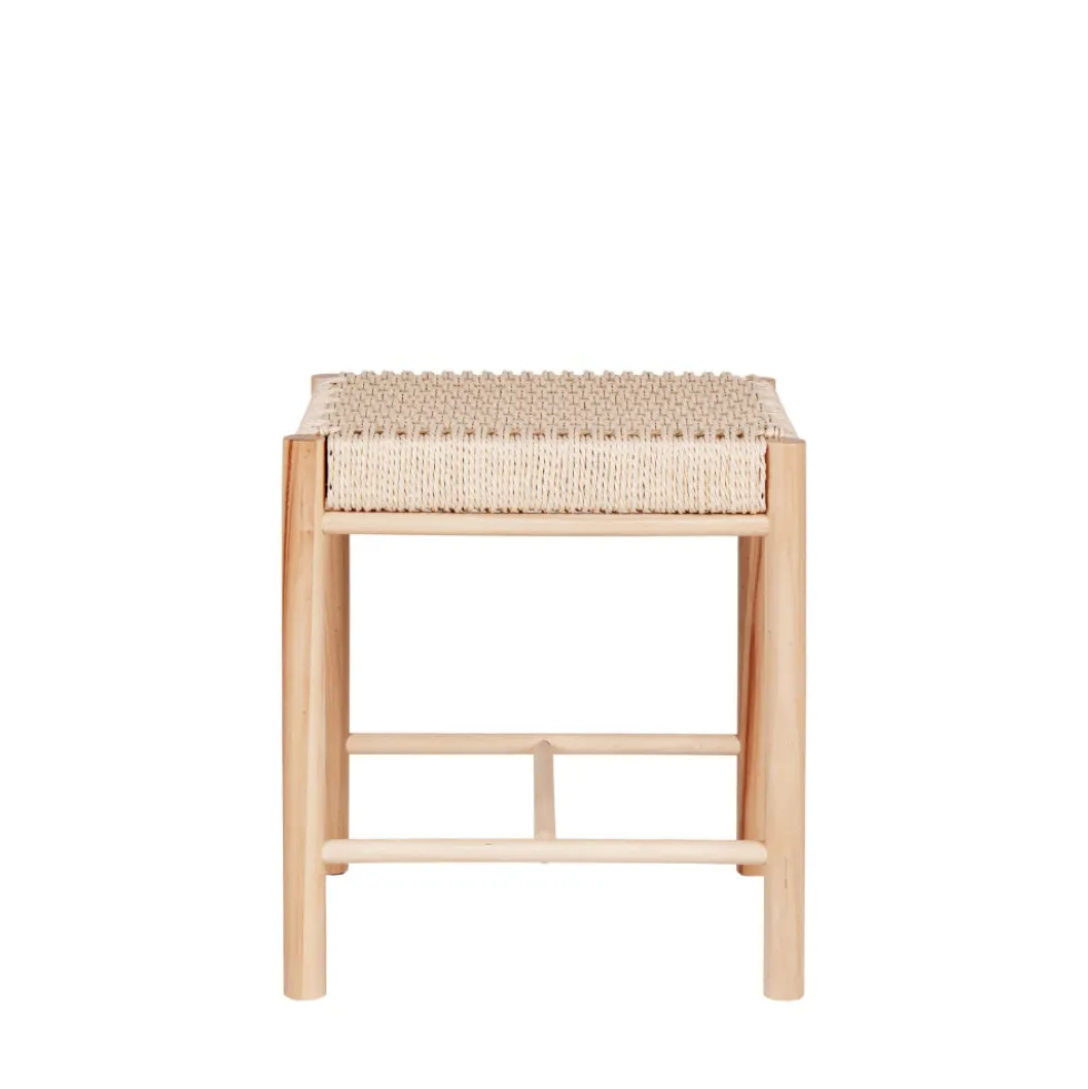 ABANO Tabouret en bois et corde H46,5cm