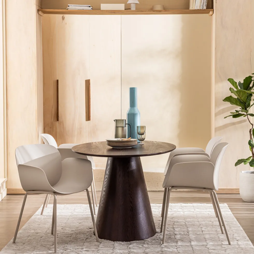 ACAPULCO Lot de 4 fauteuils de table intérieur et extérieur en plastique et métal