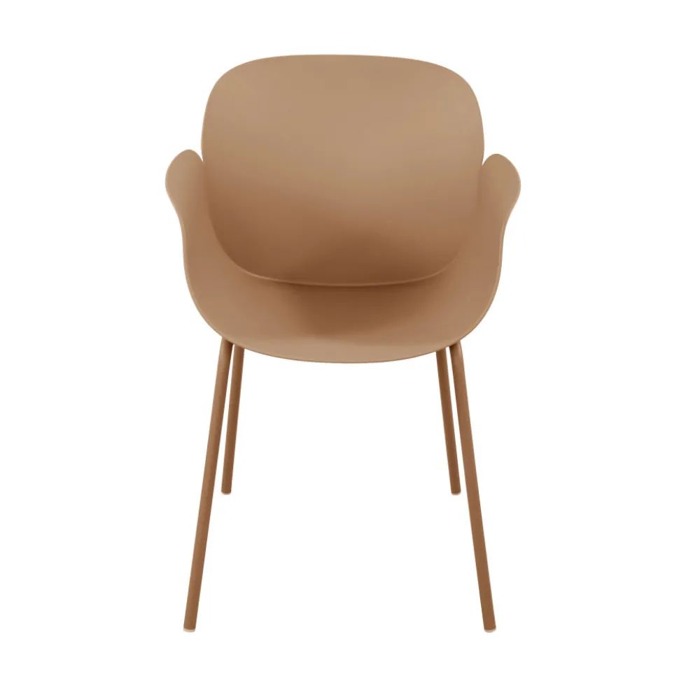 ACAPULCO Lot de 4 fauteuils de table intérieur et extérieur en plastique et métal