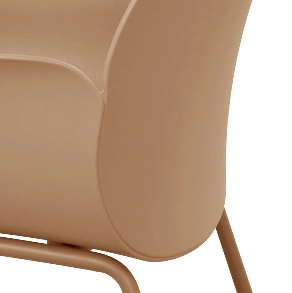 ACAPULCO Lot de 4 fauteuils de table intérieur et extérieur en plastique et métal