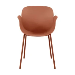 ACAPULCO Lot de 4 fauteuils de table intérieur et extérieur en plastique et métal