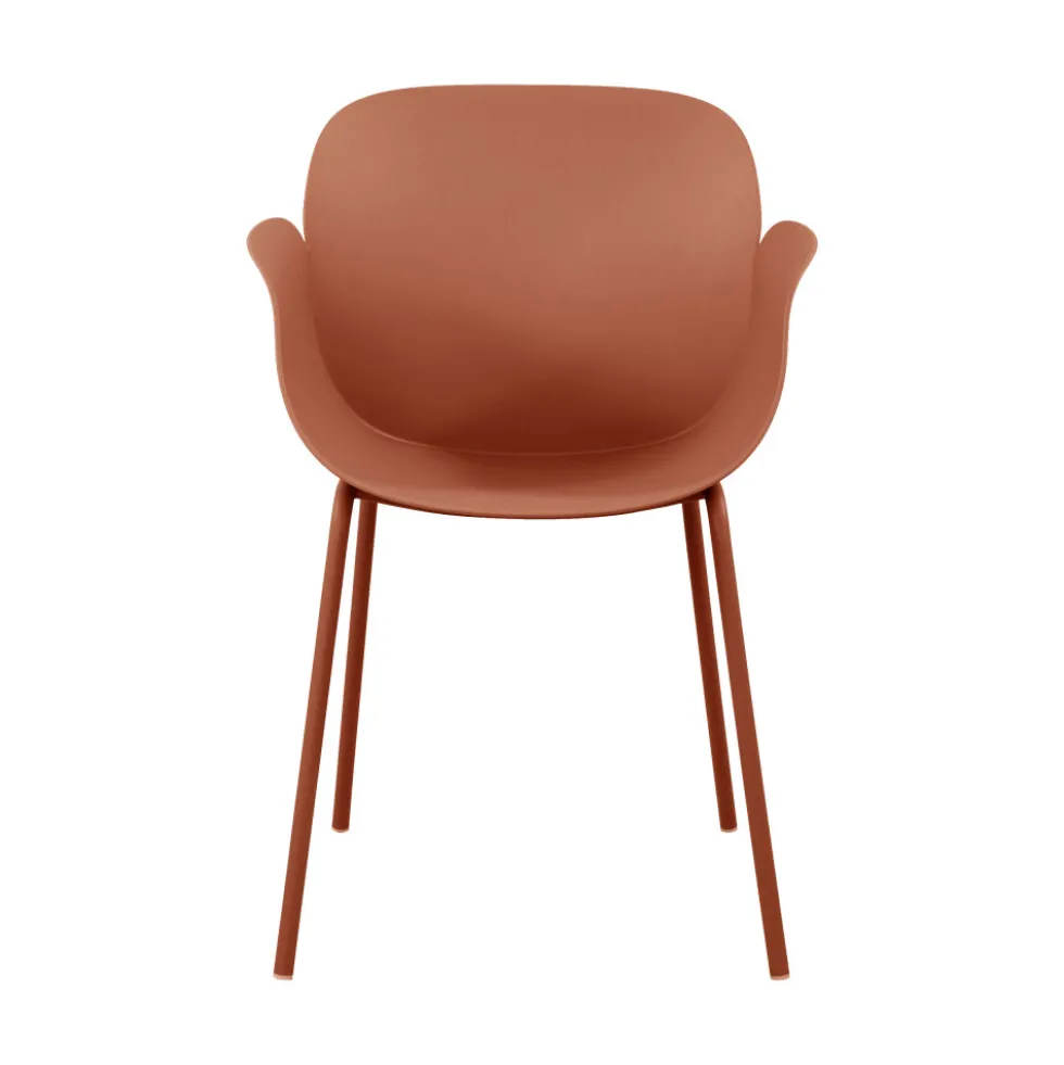 ACAPULCO Lot de 4 fauteuils de table intérieur et extérieur en plastique et métal