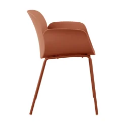 ACAPULCO Lot de 4 fauteuils de table intérieur et extérieur en plastique et métal