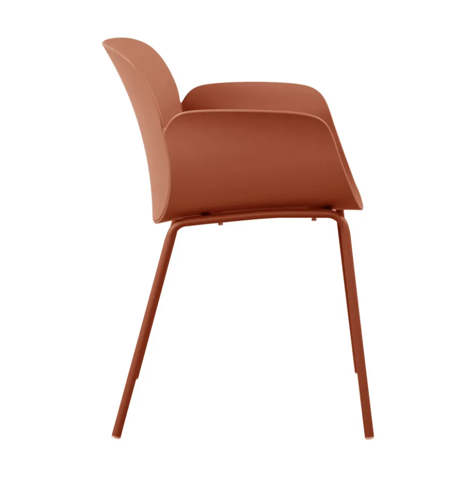 ACAPULCO Lot de 4 fauteuils de table intérieur et extérieur en plastique et métal