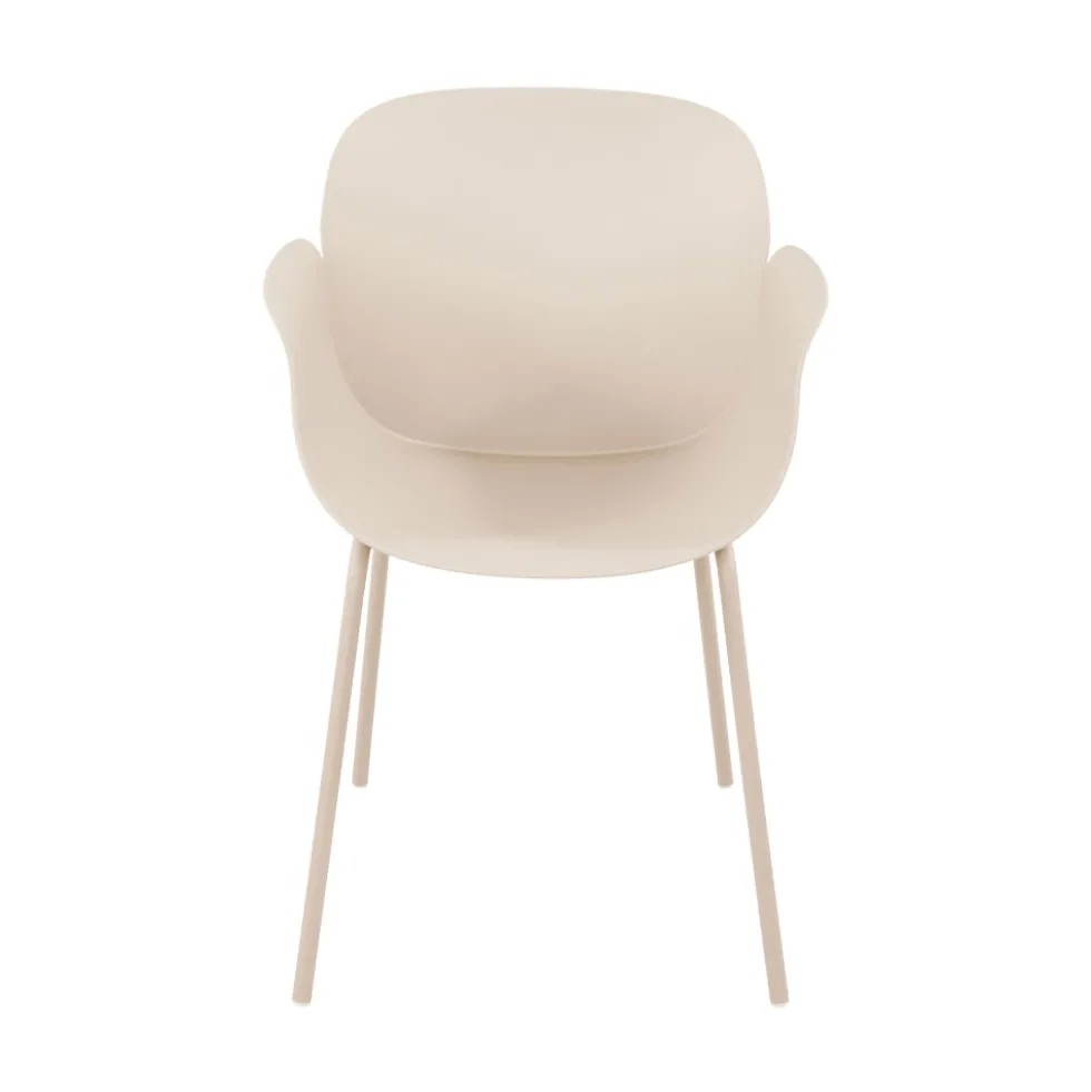 ACAPULCO Lot de 4 fauteuils de table intérieur et extérieur en plastique et métal
