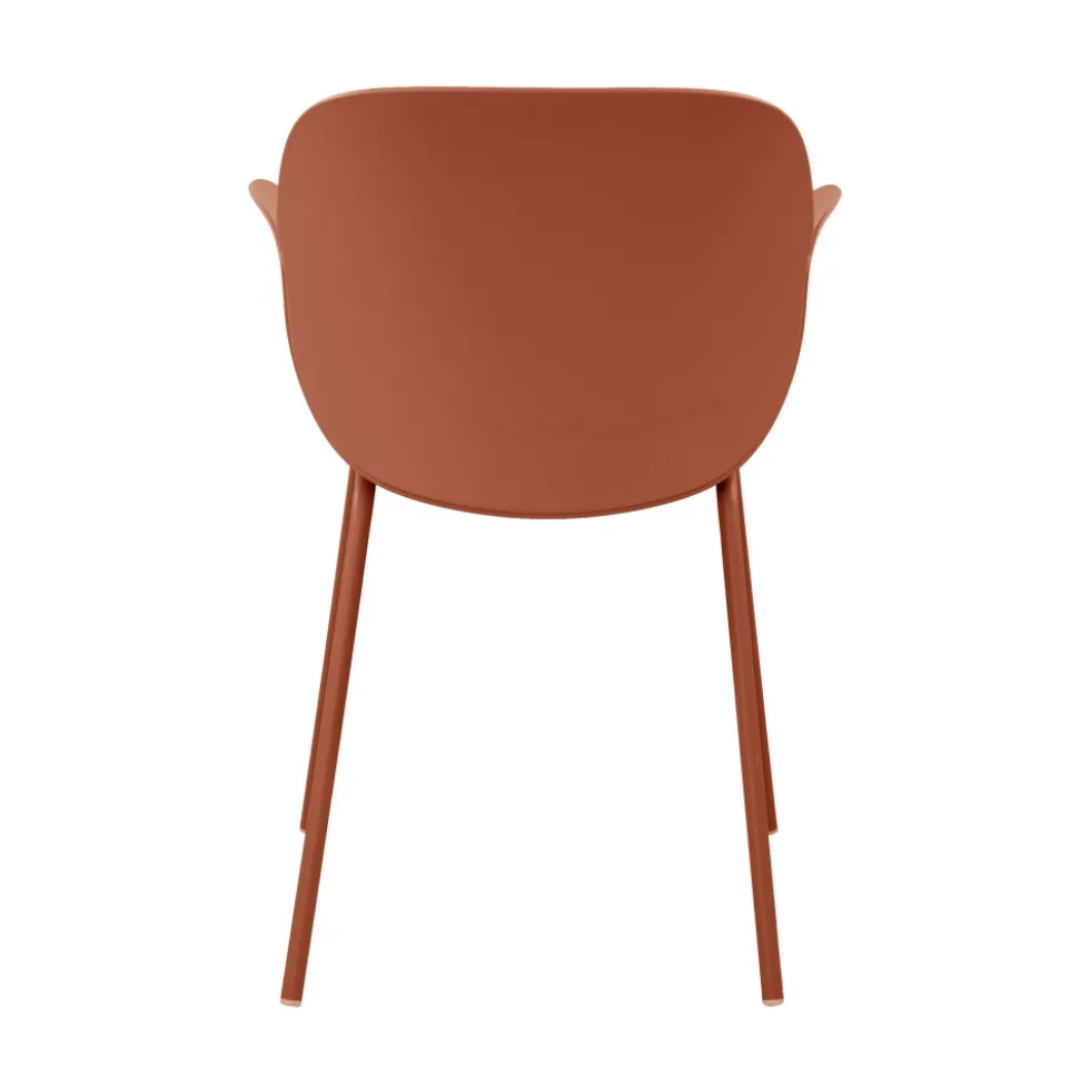 ACAPULCO Lot de 4 fauteuils de table intérieur et extérieur en plastique et métal