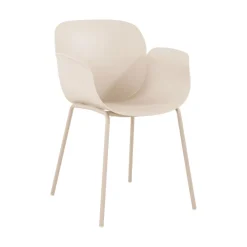 ACAPULCO Lot de 4 fauteuils de table intérieur et extérieur en plastique et métal