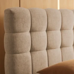 ACARA Lit coffre matelassé en tissu 140x190cm