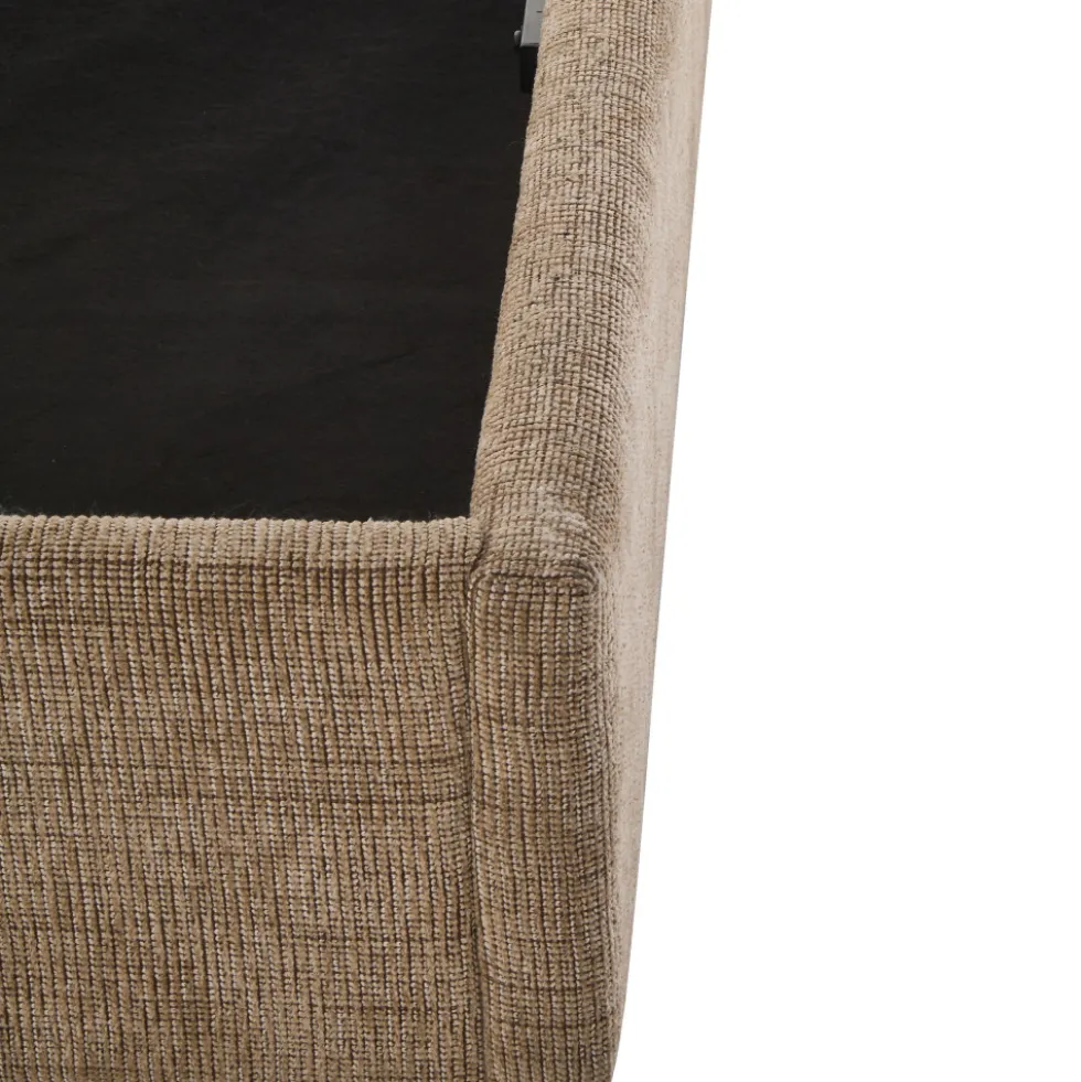 ACARA Lit coffre matelassé en tissu 140x190cm