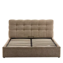ACARA Lit coffre matelassé en tissu 160x200cm