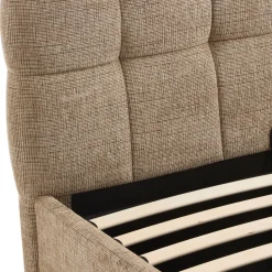 ACARA Lit coffre matelassé en tissu 160x200cm