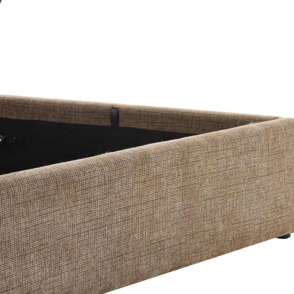 ACARA Lit coffre matelassé en tissu 160x200cm