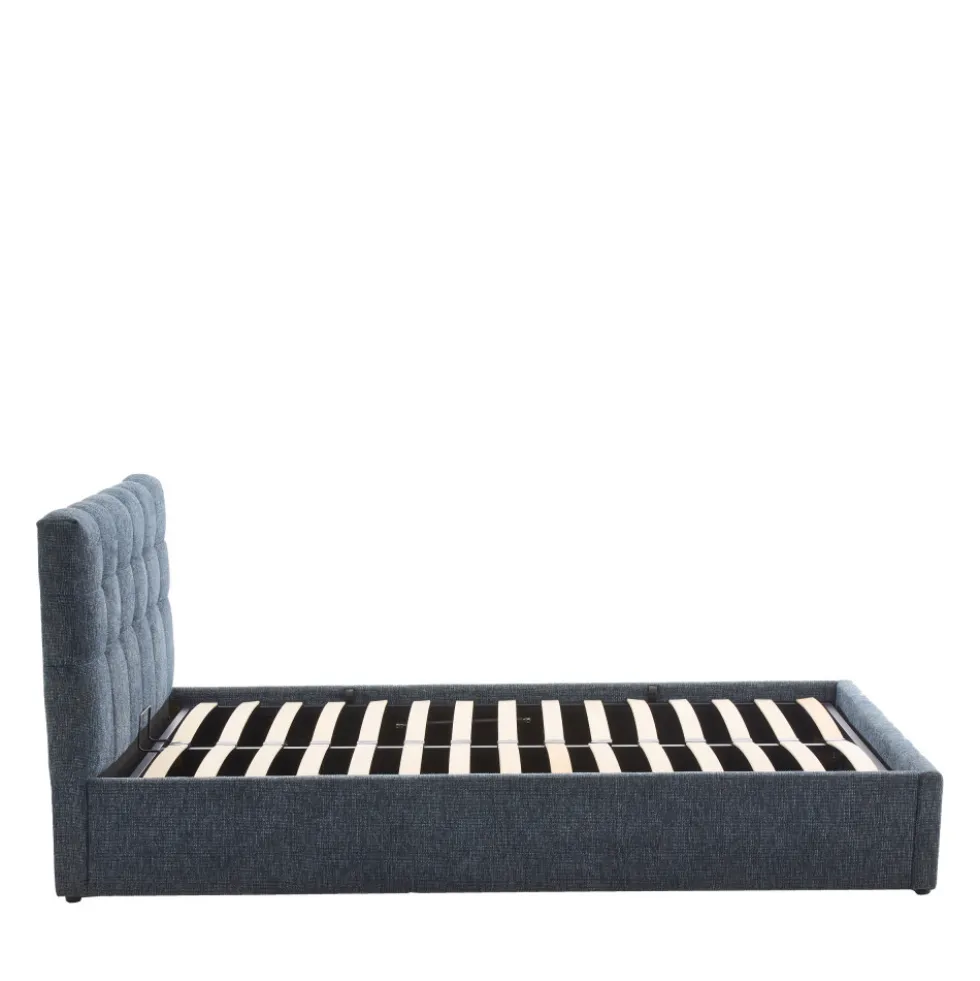 ACARA Lit coffre matelassé en tissu 160x200cm