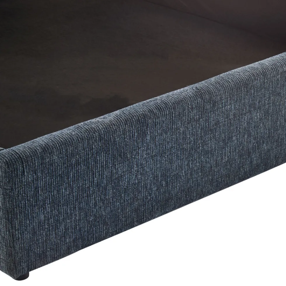ACARA Lit coffre matelassé en tissu 160x200cm