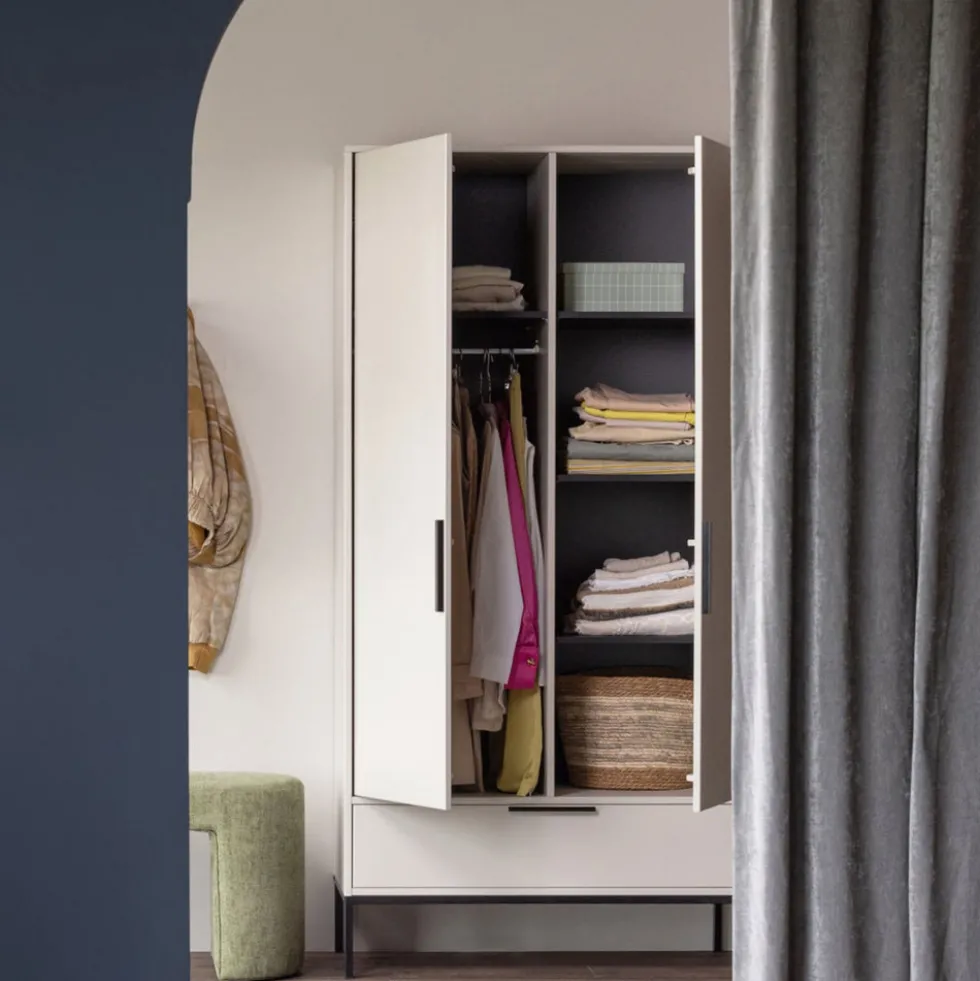 ADAM Armoire 2 portes 1 tiroir en bois