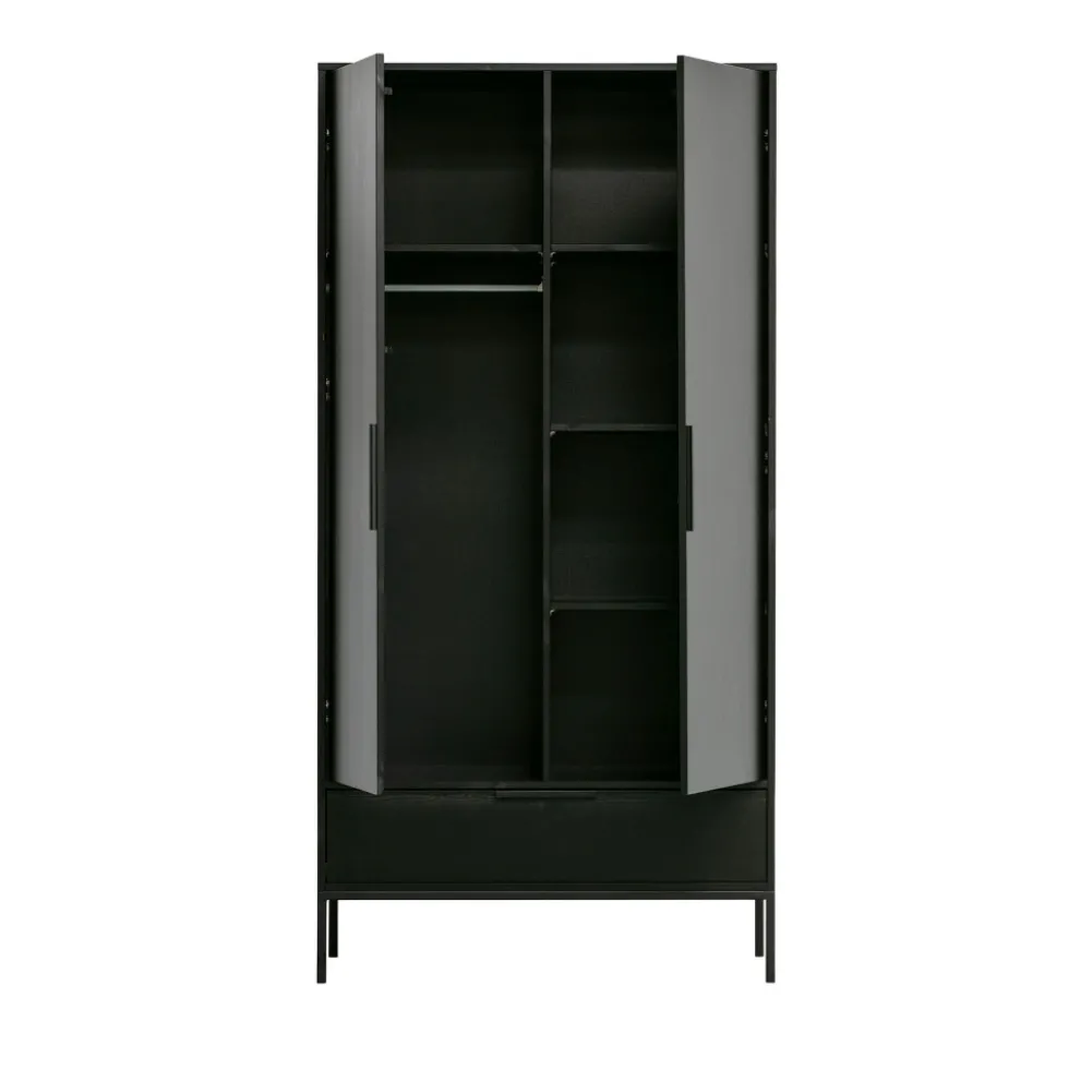 ADAM Armoire 2 portes 1 tiroir en bois