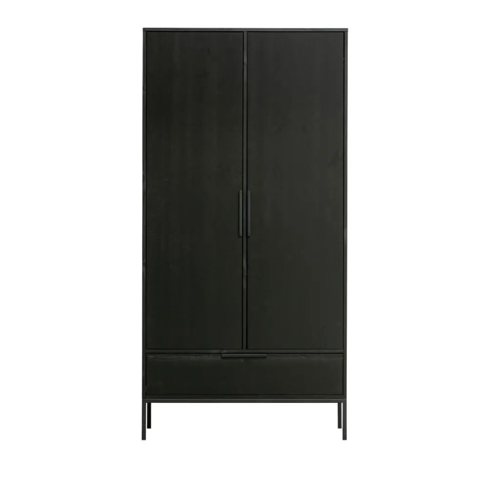 ADAM Armoire 2 portes 1 tiroir en bois
