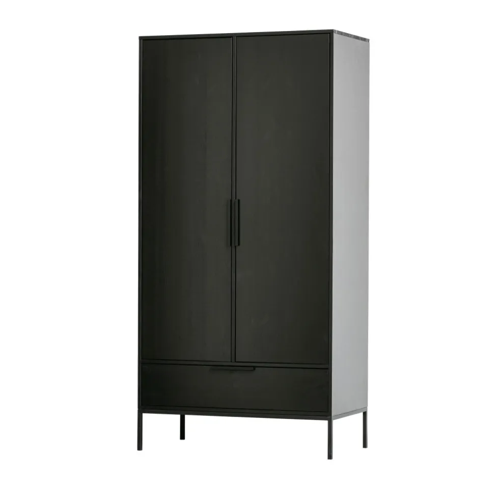 ADAM Armoire 2 portes 1 tiroir en bois
