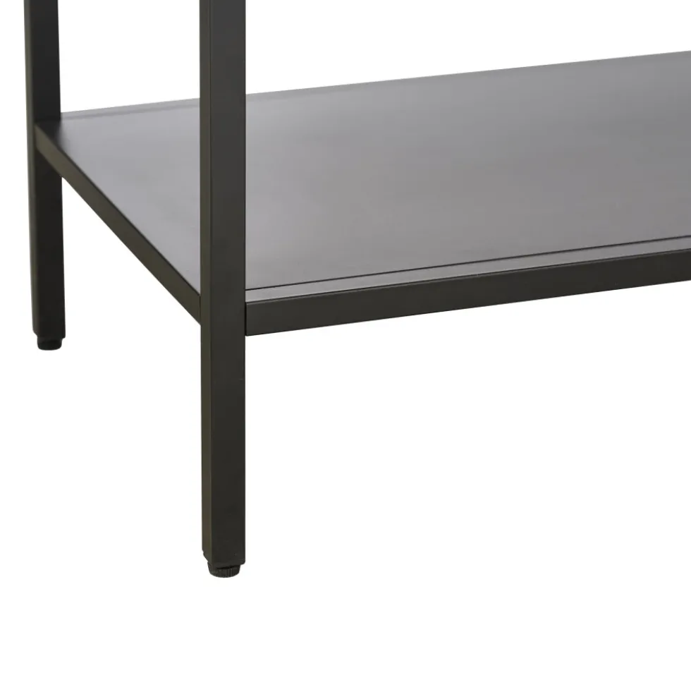 ADARE Buffet 3 portes en verre trempé et métal L132cm