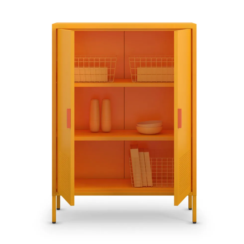 ADEL Buffet haut 2 portes en métal H110cm