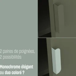 ADEL Meuble TV 2 portes en métal L120cm