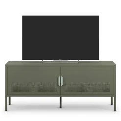 ADEL Meuble TV 2 portes en métal L120cm