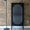ADELAIDE Petit meuble de rangement en verre et métal H50cm