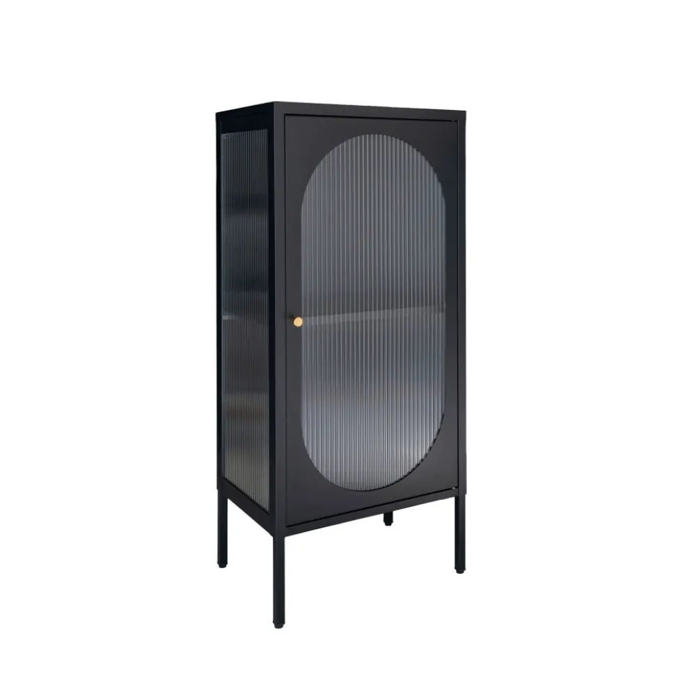ADELAIDE Petit meuble de rangement en verre et métal H50cm