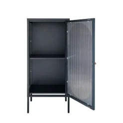 ADELAIDE Petit meuble de rangement en verre et métal H50cm