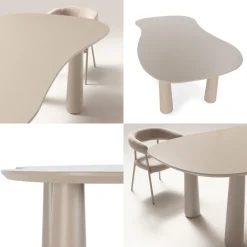 ADRINE Table à manger 8 personnes organique en bois
