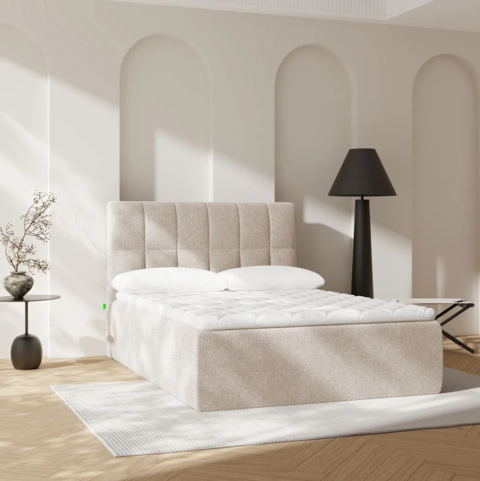 AIR NEST Lit complet compressé boxspring en tissu 140x190cm