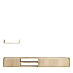 AIRO Meuble TV suspendu 3 portes en bois L180cm