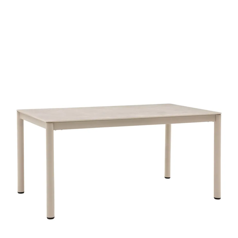 ALCUDIA Table à manger 6 personnes en céramique et métal