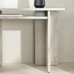 ALESUND Console aux bords arrondis effet marbre L120cm