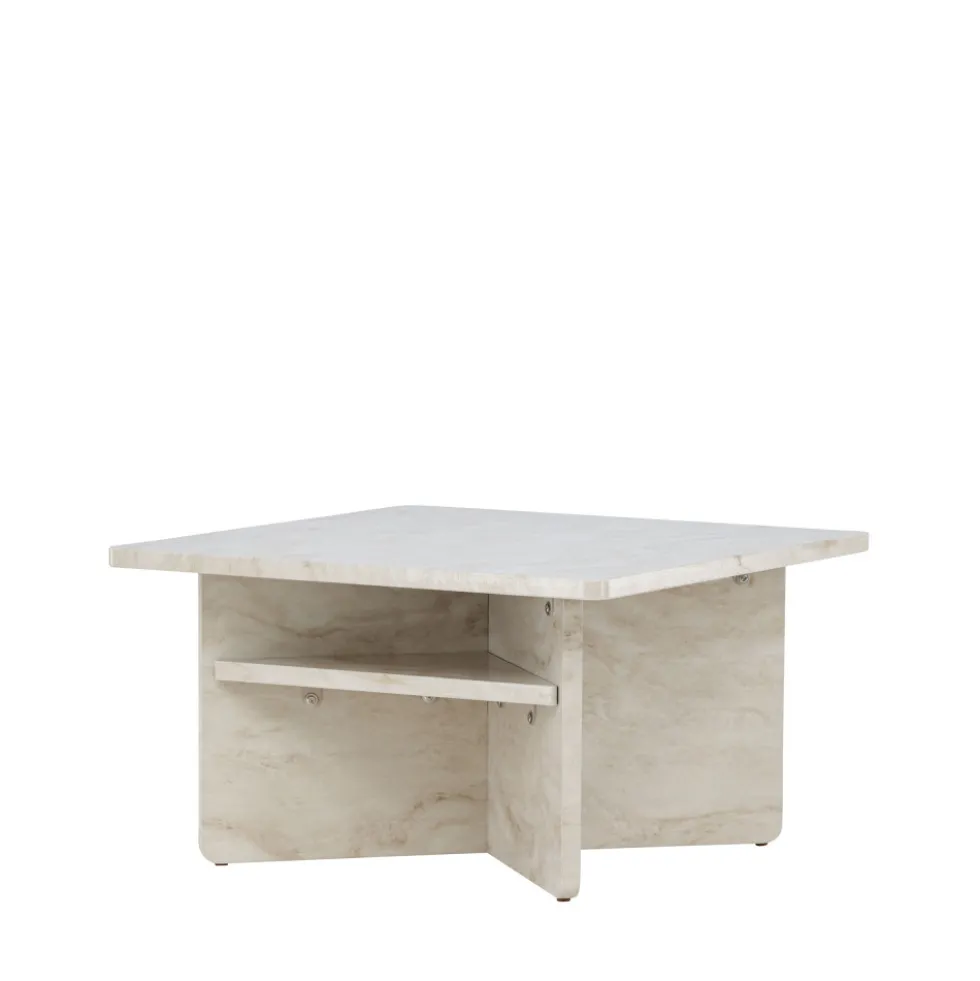 ALESUND Table basse carrée effet marbre 75x75cm