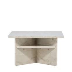 ALESUND Table basse carrée effet marbre 75x75cm