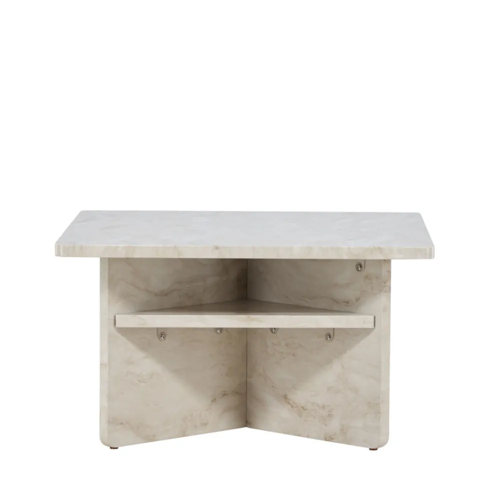 ALESUND Table basse carrée effet marbre 75x75cm