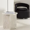 ALESUND Table d'appoint ronde effet marbre ø50cm