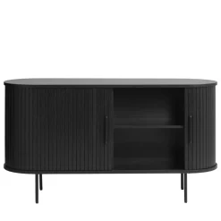 ALICIA Buffet 2 portes aux angles arrondis en bois et métal L140cm