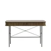 ALICIA Bureau 2 portes aux angles arrondis en bois et métal L120cm