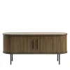 ALICIA Meuble tv 2 portes aux angles arrondis en bois et métal L120cm