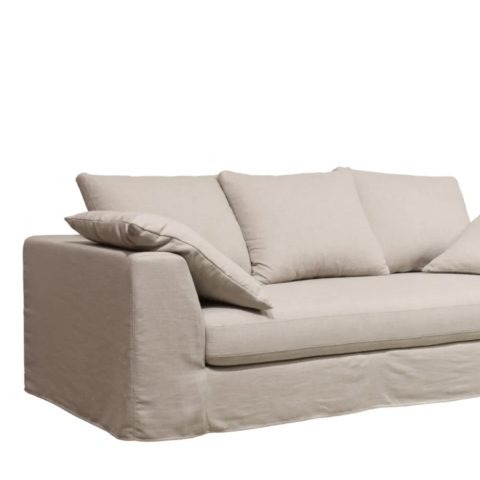 AMANY Canapé convertible 3 places entièrement déhoussable en tissu