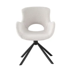 AMORIM Chaise de bureau en tissu bouclette et métal