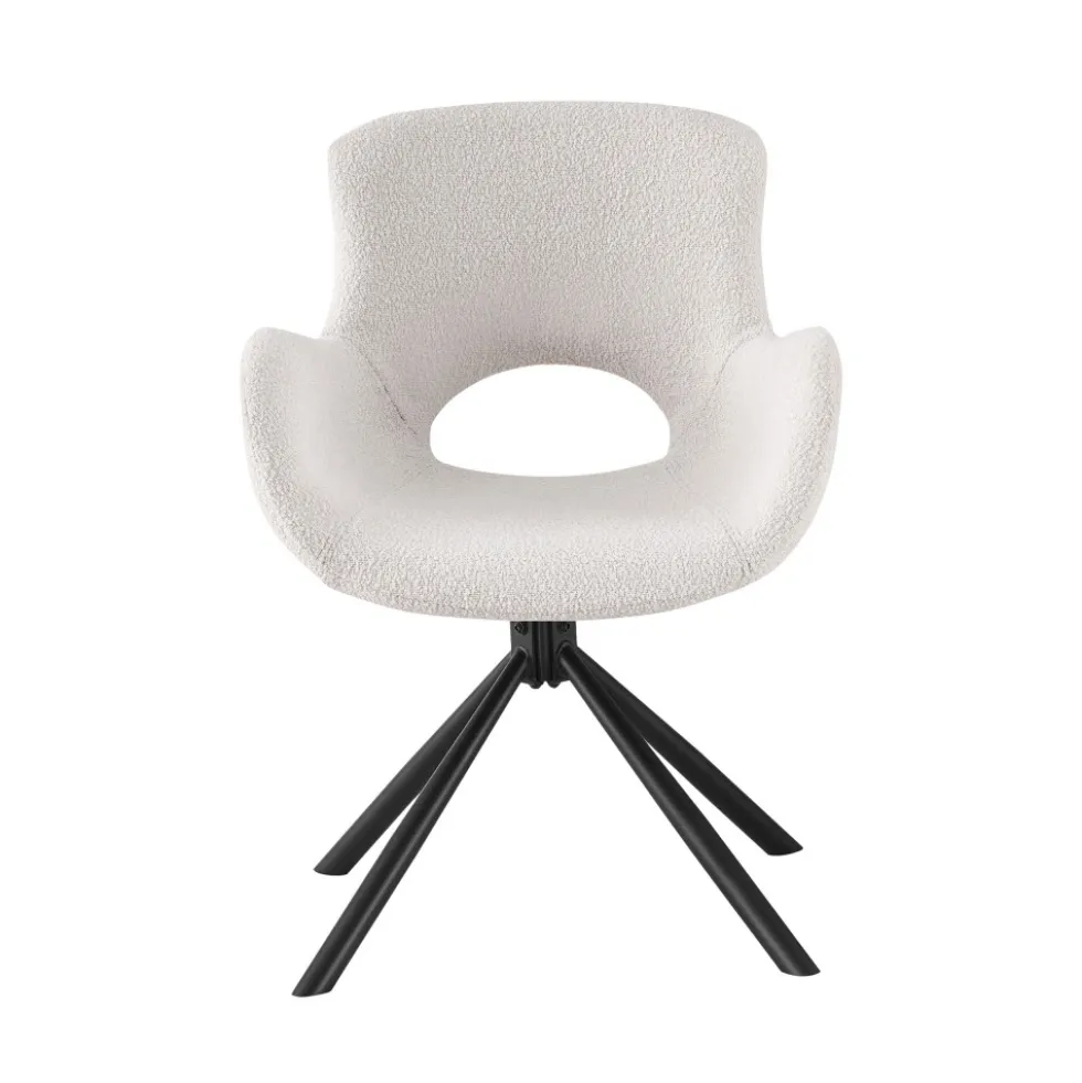 AMORIM Chaise de bureau en tissu bouclette et métal