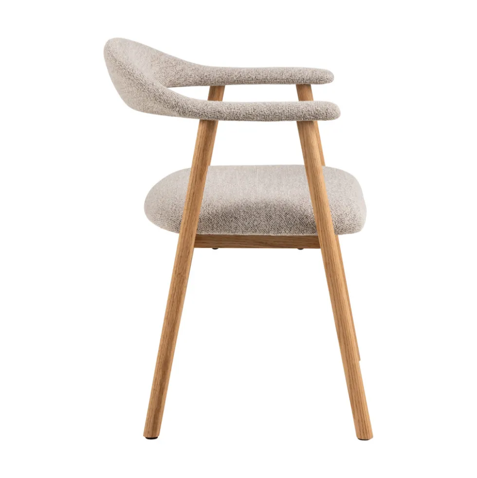 ANABATE Lot de 2 fauteuils de table en tissu et bois