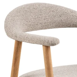 ANABATE Lot de 2 fauteuils de table en tissu et bois