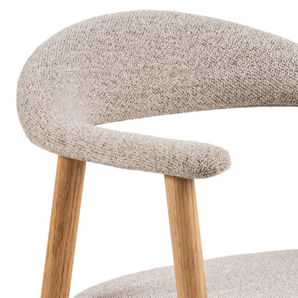 ANABATE Lot de 2 fauteuils de table en tissu et bois