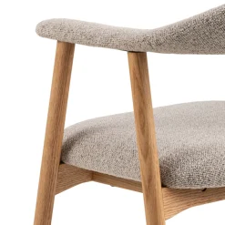 ANABATE Lot de 2 fauteuils de table en tissu et bois
